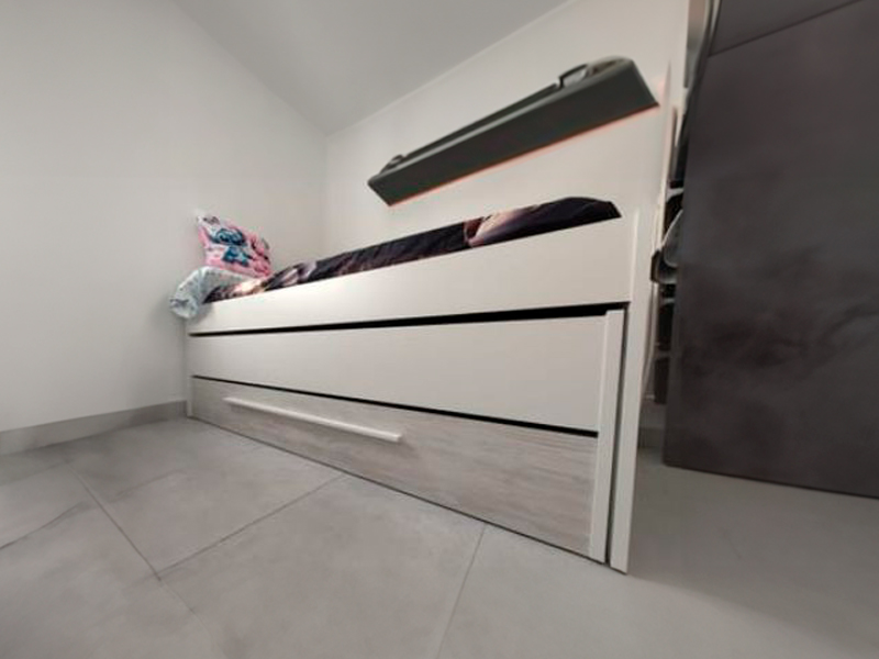Foto de cliente de Cama Nido con Cajones Elliot 190x90 cm + Estantería Blanco