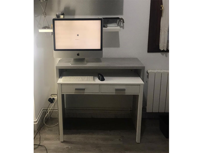 Foto de cliente de Consola escritorio desplazable Cemento 99 cm