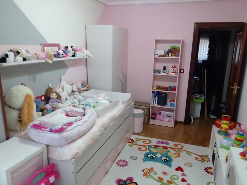 Foto de cliente de Cama Nido Doble con Cajones y Estantería Blanco Alpes y Rosa 190x90 cm