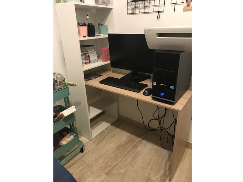 Foto de cliente de Mesa de escritorio con estantería Duplo 120 cm