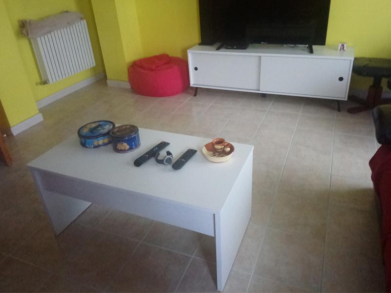 Foto de cliente de Mesa centro elevable Kamet blanca 100x50 cm