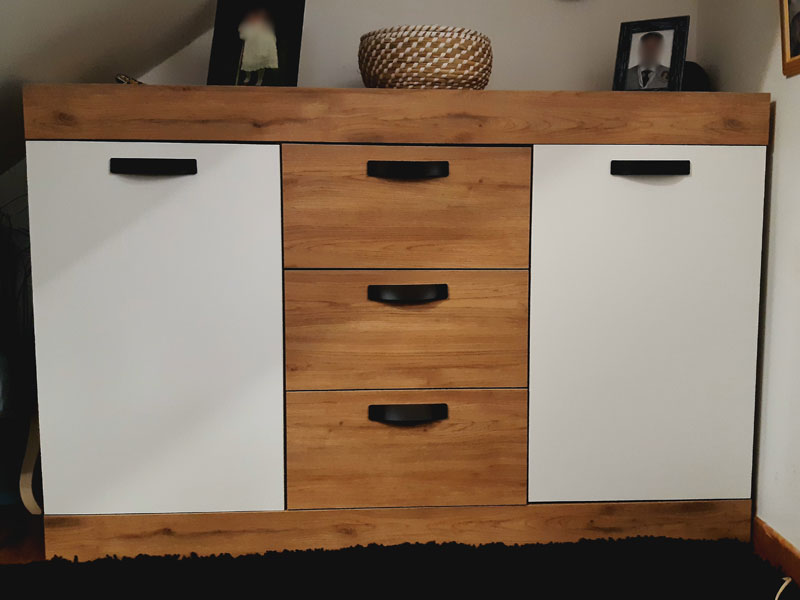 Foto de cliente de Aparador Argos Salón Comedor Moderno Color Blanco Mate Y  Roble Naturale 140 cm