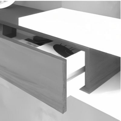 mueble de entrada recibidor estilo industrial con espejo guías metálicas para el cajón peso máximo soportado del mueble ocho kilos