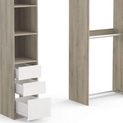 Vestidor swing 3 cajones en color roble y blanco