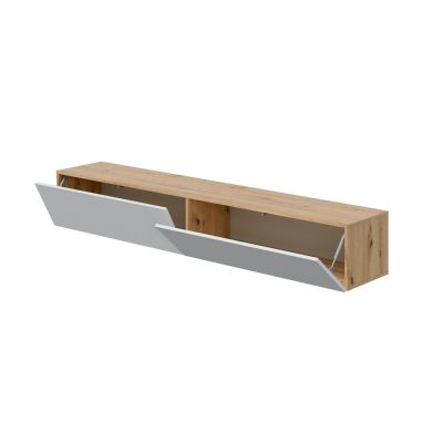Mueble tv blanco y roble