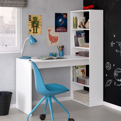 Mesa escritorio con estantería duplo reversible blanco artik