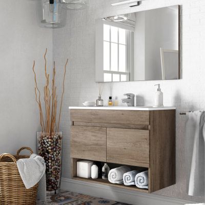 MUEBLE DE BAÑO SUSPENDIDO 80 CM fabricado en melamina