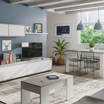 pack tres muebles salón diseño cemento kit de versátil organización fácil de combinar