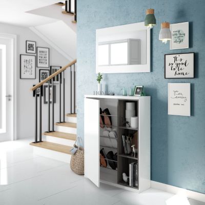 Mueble zapatero recibidor con espejo detalle
