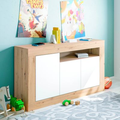 Mueble aparador salón Roble y Blanco