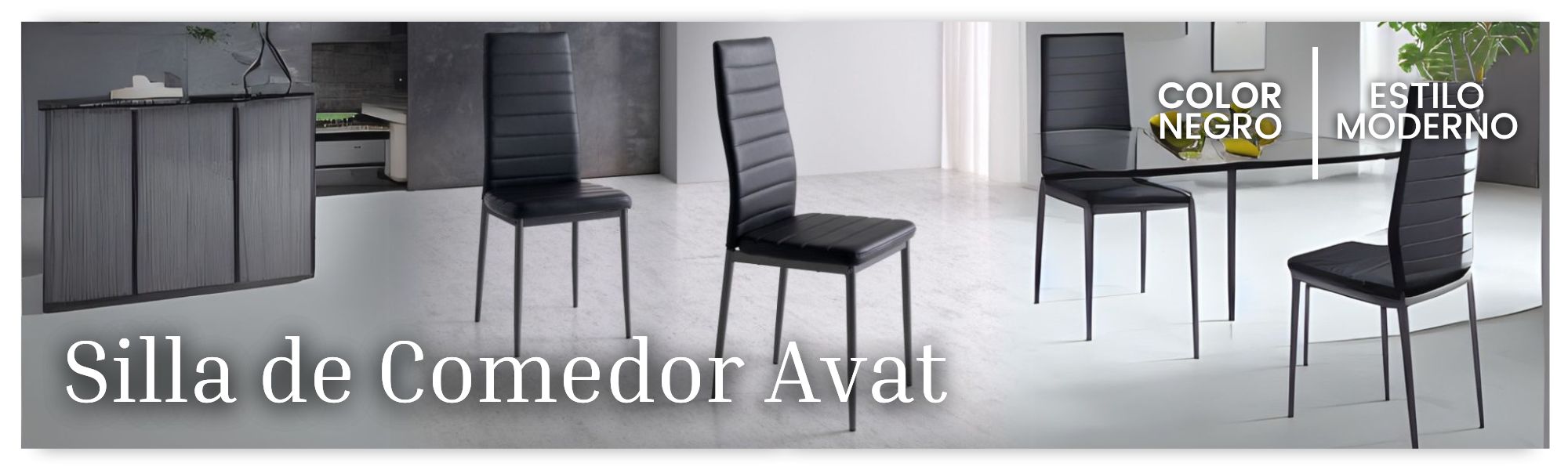Silla de comedor Avat Color Negro