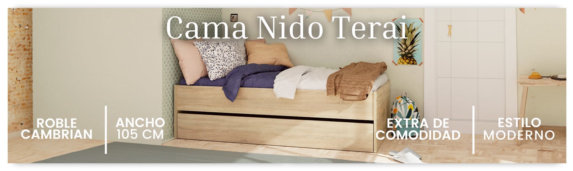 Cama Nido Terai Color Roble