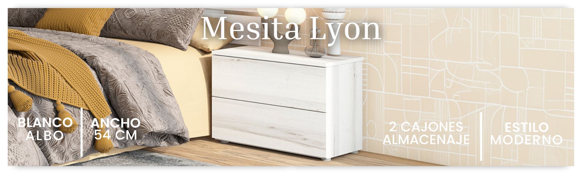 Mesita Lyon 2 Cajones