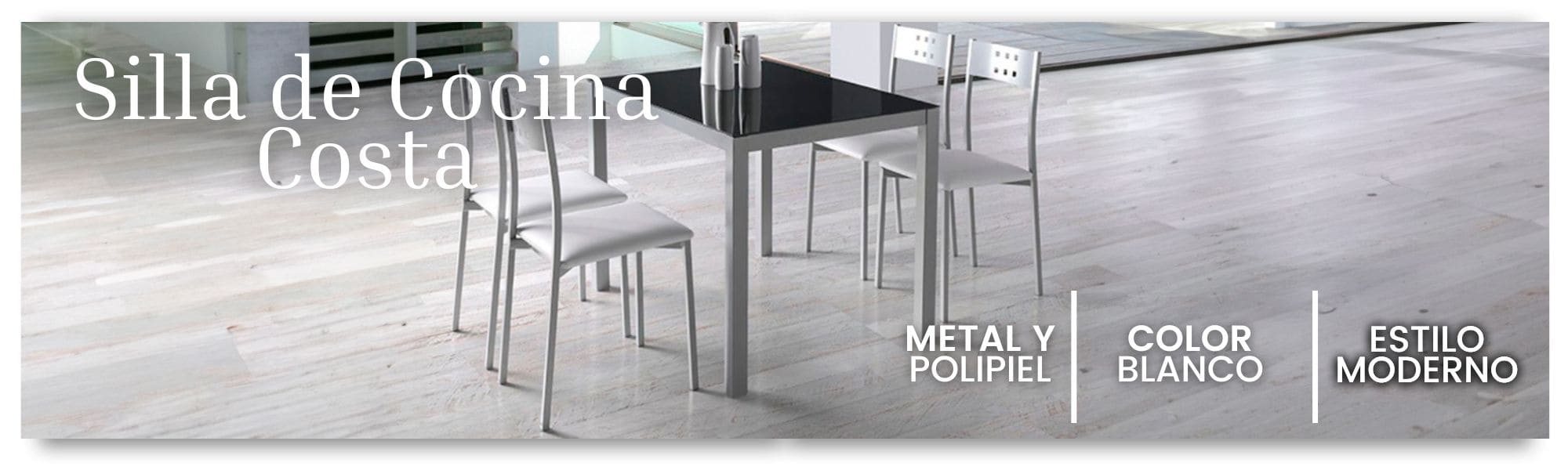 Sillas Cocina Costa Blanco De Polipiel Y Metal